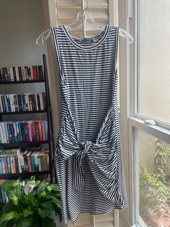 LILLUSORY Dresses & Skirts - Illusory Navy and white striped t-shirt dress, medium